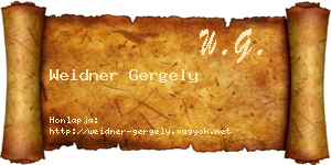 Weidner Gergely névjegykártya
